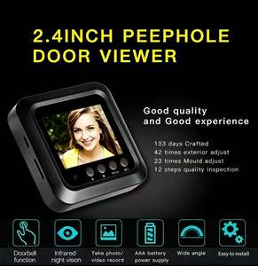Mini caméra OEM 2,4 pouces TFT LCD alimentée par batterie, grand angle 120 degrés, détection de mouvement, enregistrement vidéo, vision nocturne, accès rapide à la <span class=keywords><strong>porte</strong></span> - Product Image 2