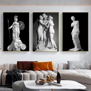 Póster de Lienzo con Escultura de David de la Mitología <span class=keywords><strong>Griega</strong></span> en Blanco y Negro, <span class=keywords><strong>Pintura</strong></span> Clásica para Decoración de Paredes, Diseño Art Deco, Decoración del Hogar - Product Image 4