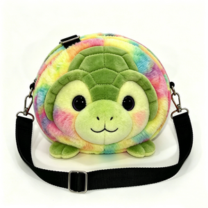 Sac à bandoulière en peluche personnalisé, mignon, rond, en forme de tête de tortue 3D, sac à bandoulière en peluche sur le thème des tortues marines - Product Image 5