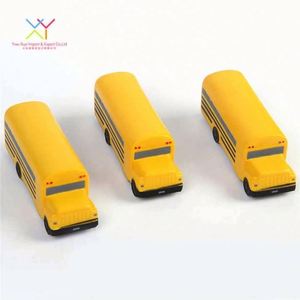 Balle anti-stress en mousse PU avec logo personnalisé, camion et autobus scolaire, jaune, jouet promotionnel ludique sur le thème du transport avec logo imprimé - Product Image 1