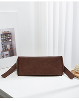 Sac fourre-tout de luxe en cuir PU souple pour femme, grande capacité, couleur unie, résistant à l'eau, sac à bandoulière toutes saisons