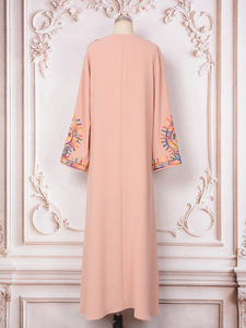 Traje de Oriente Medio túnica musulmana elegante Abayas nuevo bordado viaje fiesta vestido de noche manga larga tendencia Abaya - Product Image 5