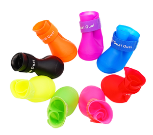 Scarpe impermeabili per cani in Silicone scarpe per gatti <span class=keywords><strong>stivali</strong></span> da pioggia in Silicone morbido <span class=keywords><strong>con</strong></span> graziosi copri piedi stile orsacchiotto per cuccioli che non cadranno - Product Image 2