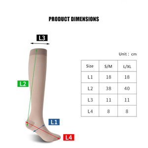 Chaussettes de compression professionnelles 200n haute élasticité personnalisées, couleur unie, nylon, pour femmes et hommes, chaussettes de sport, chaussettes de course, chaussettes de compression - Product Image 3
