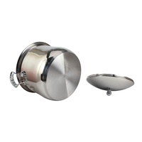 Ensemble de marmites à soupe isothermes classiques personnalisées en acier inoxydable pour la restauration, 3 tailles, avec poignée texturée alvéolée effet feu