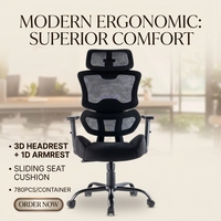 Chaise de Direction Professionnelle de Qualité Commerciale en Gros avec Accoudoirs et Appuie-tête Réglables pour Bureau d'Entreprise