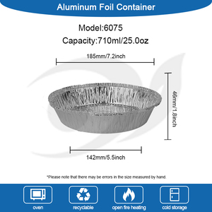 7 Inch Disposable Round <strong>Aluminum</strong> Pans Fast Food Take Out Pans <strong>Aluminum</strong> <strong>Container</strong> - Product Image 6
