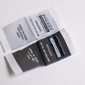 Etiquetas de cuello tejidas personalizadas para ropa con logotipo de marca para ropa de moda informal - Product Image 4