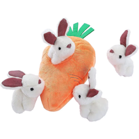 Lapin et carotte 5 Pack Chien en peluche Puzzle couette jouet interactif cache-cache créatif chiot jouet inoffensif en peluche PP coton