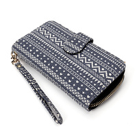 Dompet Wanita Slim Zipper Logo Custom dengan Tali Pergelangan Tangan, Kapasitas Besar, Tempat Kartu, Dompet Wanita
