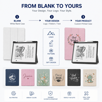 Casing Kindle Scribe 2025 Putih Polos Siap Cetak UV, Pelindung E-Reader, Desain Personal, Logo, Teks, OEM