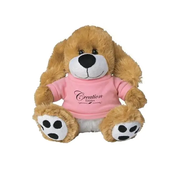 8-дюймовая Набивная игрушка собаки, плюшевая собака с розовой рубашкой
