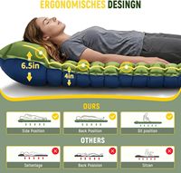 Надувной двухместный матрас Factory Waterproof Double Sleeping Pad 4" Extra-Thick с встроенным ножным насосом и подушкой, компактный, для кемпинга