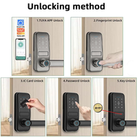 Serrure de porte numérique intelligente Tuya Wifi nordique en aluminium, sans clé, avec empreinte digitale et mot de passe pour appartement