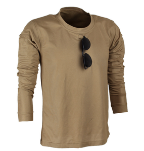 DFS0301 T-shirts sous-vêtements à manches longues à col rond, séchage rapide, absorption de la transpiration, marron, kaki, noir, avec boucle pour lunettes - Product Image 4