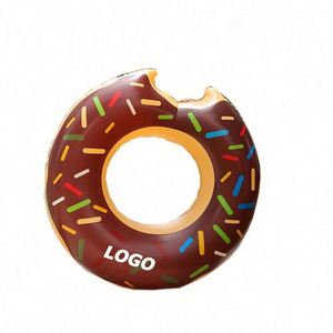 Chocolate Donut Pool <b>Float</b> Thick <b>Inflatable</b> Swimming Ring for Adults Summer Water Fun - Product Image 1