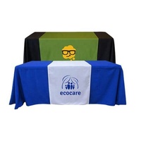 Nappe ajustée personnalisée en non-tissé à motif floral avec logo, 4, 6 et 8 pieds, impression sur mesure, imperméable et anti-taches, pour stand d'exposition