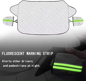 Pare-neige de voiture à usage général Couverture d'hiver Protection universelle contre la <span class=keywords><strong>pluie</strong></span> et les UV Couverture de neige de pare-brise de voiture avec bandes réfléchissantes - Product Image 5