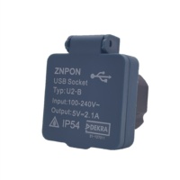 ZNPON prise USB 2 voies Type C DC2.1A entrée 100-240V sortie 5V camping-car panneau mural prise de courant USB chargeur étanche IP54 U2-B