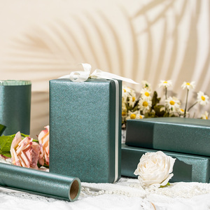 Teal Metallized Gift <b>Wrapping</b> <b>Paper</b> Roll Double Sided Coated for Craft and Gift Use Eco-Friendly Offset Printing Compatible - Product Image 1