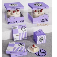 Boîtes à gâteaux pour le thé de l'après-midi en gros, boîte à dessert tiramisu personnalisée avec couvercle transparent, boîte à dessert au chocolat, emballage de transport en papier