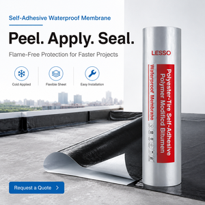 Rouleau <span class=keywords><strong>de</strong></span> membrane bitumineuse auto-adhésive, feuille <span class=keywords><strong>de</strong></span> feutre d'asphalte, matériau imperméable, revêtement <span class=keywords><strong>de</strong></span> goudron, <span class=keywords><strong>réparation</strong></span> des fissures et fuites <span class=keywords><strong>de</strong></span> <span class=keywords><strong>toiture</strong></span> en béton - Product Image 2