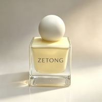 Flacon de parfum rectangulaire de luxe avec bouchon rond blanc, logo personnalisé, flacon de parfum vide avec emballage en boîte cadeau