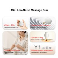 5 Kepala Motor Tanpa Sikat 3 Getaran Mini Massage Gun Ringkas untuk Perjalanan Meredakan Nyeri Otot Meningkatkan Energi Pijat