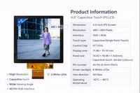 Penjualan terlaris layar Lcd Tft resolusi 720*720 modul layar tampilan Lcd layar sentuh 4 inci