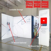 Stand de salon professionnel modulaire et portable en aluminium durable 10x20, sans outil, avec tissu polyester couleur CMYK, personnalisable