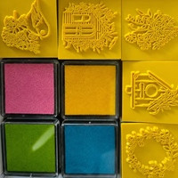 Kit de fabrication de tampons en caoutchouc avec 5 tampons en bois, 4 tampons encreurs colorés, boîte en métal pour la création de cartes, le scrapbooking, le journaling et la papeterie DIY