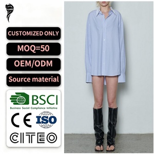 Nueva Camisa Casual a Rayas para Mujer, Blusas de Lino y Algodón de Manga Larga, Top Moldeador de Cintura, OEM - Product Image 1