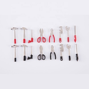 Mini Wooden <strong>Toolbox</strong> With Wrench Axe Scissors Hammer Doll House Simulation Pocket Tool Model Accessories - Product Image 1