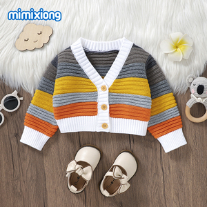 Top Ranking Mimixiong Oeko Tex <span class=keywords><strong>de</strong></span> <span class=keywords><strong>punto</strong></span> bebé recién <span class=keywords><strong>nacido</strong></span> colorido hermoso patrón <span class=keywords><strong>de</strong></span> arco iris bebés abrigo <span class=keywords><strong>de</strong></span> <span class=keywords><strong>punto</strong></span> cárdigans ropa - Product Image 6