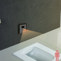 Capteur de toilette à la turque sans contact intégré, capteur de chasse d'eau pour WC