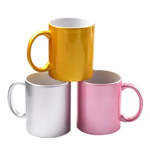 Wholesale Pink Sublimation Mug 11oz Ceramic Pearl Glaze Mug For Sublimation With Orca