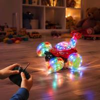 Coche de Acrobacias a Control Remoto, Camioneta a Radiocontrol con Giro de 360 Grados, con Luces y Música, Juguete de Coche RC para Niños