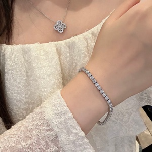 กำไลข้อมือเพชรแล็บโกรว์ 14K ทองคำแท้ ขายส่ง ขนาด 3 มม. ทรงกลมเจียระไนแบบบริลเลียนท์ คลาสสิก เหมาะสำหรับงานแต่งงาน ของขวัญสำหรับทุกเพศ - Product Image 4