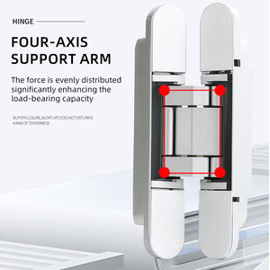 3D có thể điều chỉnh hẹp Hợp kim kẽm vô hình bản lề vít nặng nhiệm vụ nội thất màu đen giấu Hidden hinx mềm cửa sổ cửa bản lề - Product Image 3