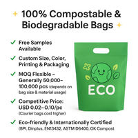 Sacs à provisions en PLA compostables et biodégradables avec impression en gravure pour supermarchés, écologiques