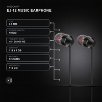 HiFi Stereo Bass Dalam 3.5mm Berkabel In-Ear IPX6 Tahan Air untuk Olahraga dengan Mikrofon untuk Ponsel Earphone Earbud Headphone Headset