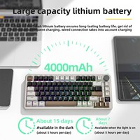 Attack Shark X85PRO Tri-Mode RGB untuk Keyboard Mekanik Gaming Nirkabel yang Dapat Ditukar Sambungan (Hot-Swappable) dengan Layar, untuk PC Desktop
