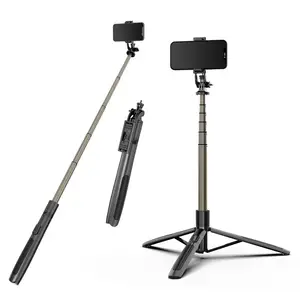 Aluminium 1560Mm Draadloze Controle Selfie Stok Statief Opvouwbare Monopod Handheld Stabilizer Voor Gopro Camera Ring Licht