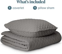 Ensemble de couvre-lit léger, alternative au couvre-lit matelassé - Couvre-lit matelassé toutes saisons gris