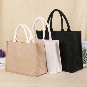 Wholesale <b>Large</b> <b>Beach</b> Burlap Jute Tote Shopping <b>Bag</b> Waterproof and Reusable with Custom Printed Logo - Product Image 3