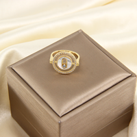 Vente en gros directe d'usine, bague en acier inoxydable plaqué or 14 carats, bijoux de mode pour cadeau, personnalisation, hypoallergénique, haute qualité