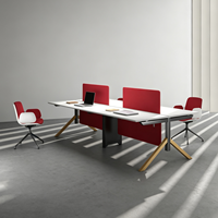 Poste de travail modulaire pour bureau |   Système de bureaux en cubicle pour 1-2-4-6 personnes, table d'ordinateur moderne, réglable en hauteur avec rangement