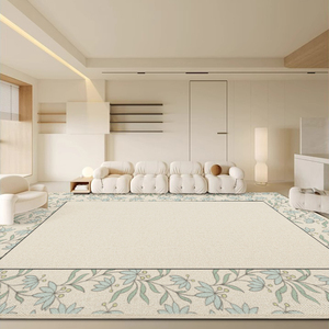 Alfombra con Diseño Floral <span class=keywords><strong>para</strong></span> <span class=keywords><strong>Mesa</strong></span> <span class=keywords><strong>de</strong></span> Comedor, Alfombras Beige Antideslizantes <span class=keywords><strong>para</strong></span> Sala <span class=keywords><strong>de</strong></span> Estar, Alfombra <span class=keywords><strong>de</strong></span> Estilo Turco <span class=keywords><strong>para</strong></span> Dormitorio - Product Image 4