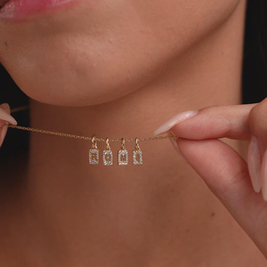 Gemnel 925 plata esterlina personalizada moda circón chapado en oro collar mejor amigo letras islámicas mujeres collares - Product Image 2