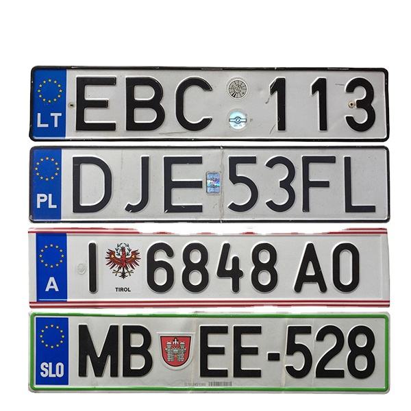 High Quality Custom Printed Metal Car Number Plate Manufacturer's Customized Ebossed Aluminum Reflective Decorative Plate
